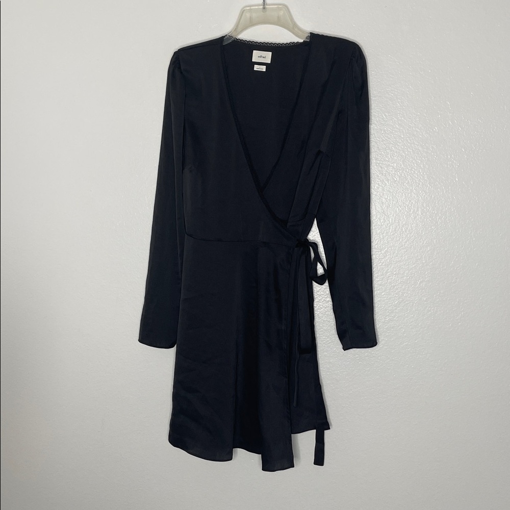 Wilfred Black Wrap Mini Dress